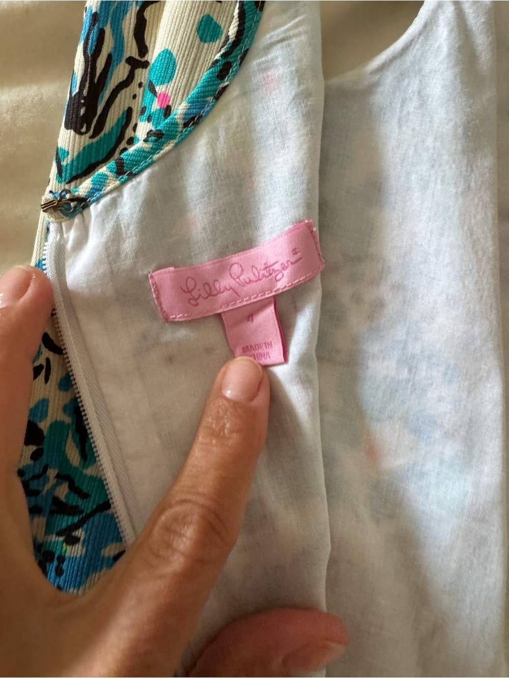 Lilly Pulitzer Teal, Cream & Yellow Floral Shift Dress - Picture 10 of 10
